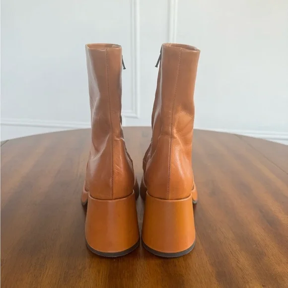 70s inspired leather ankle boots from Vero Cuoio. Made in Italy, real leather. - Picture 3 of 4